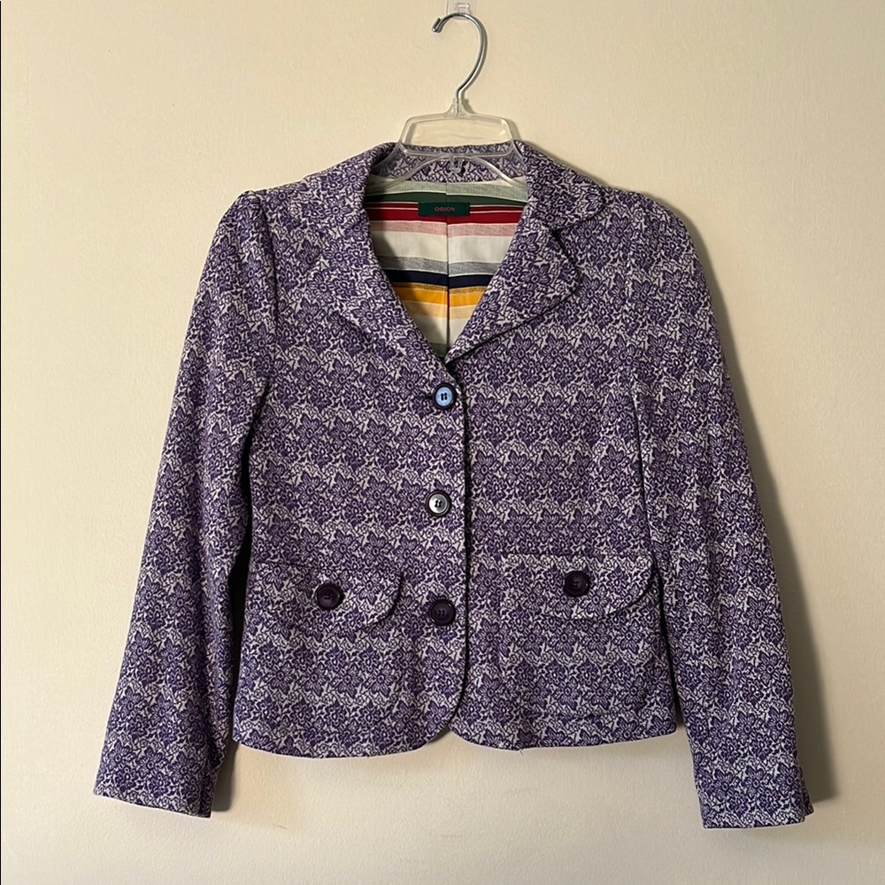 Purple Patterned Women's Jacket - image 1